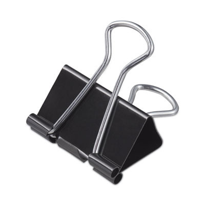 Binder Clips With Storage Tub, Medium, Black/Silver, 24/Pack