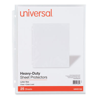 Deluxe Heavyweight Sheet Protector, Side: 3-Hole Punched, Side Load 8.5 x 11 Insert, Clear Front, 25/Pack