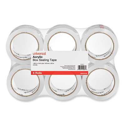 Moving And Storage Packing Tape, 3" Core, 1.88" x 54.6 Yd, Clear, 6/Pack