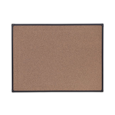 Tech Cork Board, 47.24" x 35.43", Brown Surface, Black Aluminum Frame