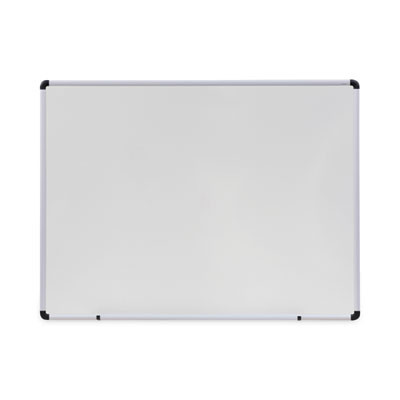 Modern Melamine Dry Erase Board With Aluminum Frame, 48" x 36", White Surface, Satin Aluminum Frame
