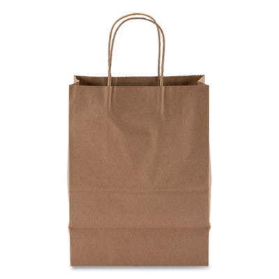 Kraft Paper Bags, Rope Handles, 8" x 5" x 11", Kraft, 250/Carton