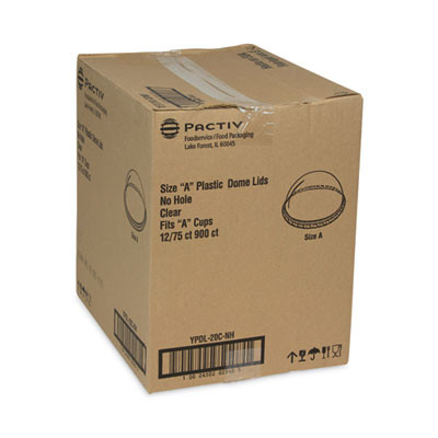 Earthchoice Strawless Rpet Lid, Dome Lid, Fits 9 Oz To 20 Oz "A" Cups, Plastic, Clear, 900/Carton