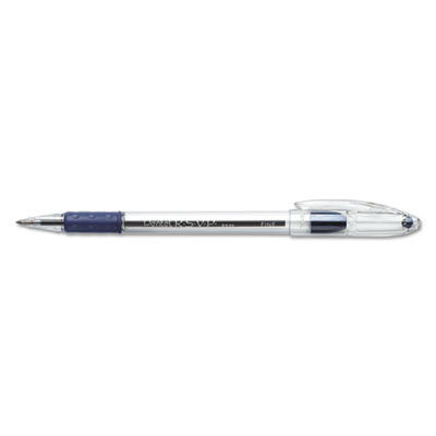 R.s.v.p. Ballpoint Pen, Stick, Fine 0.7 Mm, Blue Ink, Clear/Blue Barrel, Dozen