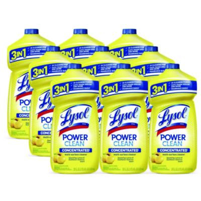 Power Clean Concentrated Multi-Surface Cleaner, Lemon And Sunflower Essence, 28 Oz Pour Bottle, 9/Carton