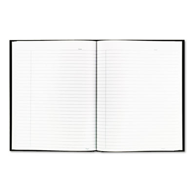 Business Notebook With Self-Adhesive Labels, 1-Subject, Medium/College Rule, Black Cover, (192) 9.25 x 7.25 Sheets