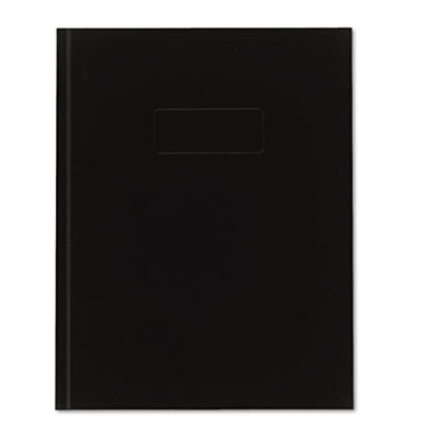 Business Notebook With Self-Adhesive Labels, 1-Subject, Medium/College Rule, Black Cover, (192) 9.25 x 7.25 Sheets