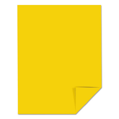 Color Cardstock, 65 Lb Cover Weight, 8.5 x 11, Solar Yellow, 250/Pack