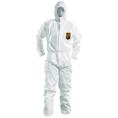 A50 Breathable Splash And Particle Protection Overalls, Zip Front, Hood, Elastic Wrists/Ankles, White, 2X-Large, 25/Carton