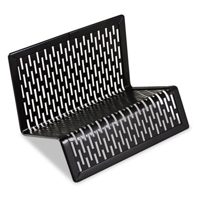 Urban Collection Punched Metal Business Card Holder, Holds 50 2 X 3.5 Cards, Perforated Steel, Black