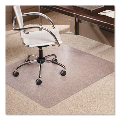 Everlife Moderate Use Chair Mat For Low Pile Carpeted Floors, Rectangular, Crystal Edges, 46" x 60", Clear
