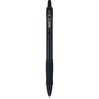 G2 Edge Premium Gel Pen, Retractable, Fine 0.7 Mm, Black Ink, Black Barrel, Dozen