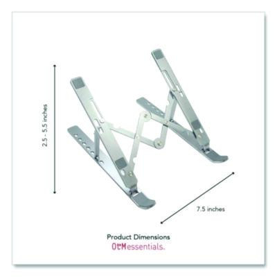 Portable Laptop Riser Stand, 11.85" x 2.5" To 5.5", Silver