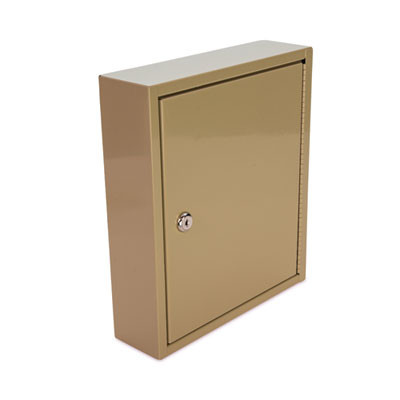 Key Lockable Key Cabinet, 60-Key, Metal, Sand, 10.63 x 3 x 12.13