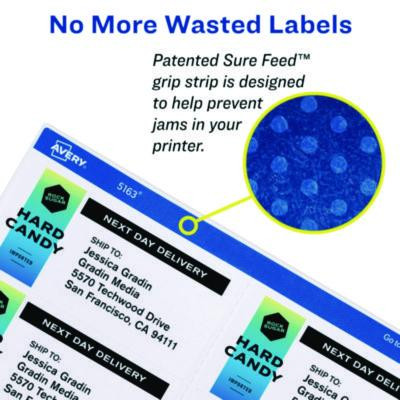 White Shipping Labels-Bulk Packs, Inkjet/Laser Printers, 2 X 4, White, 10/Sheet, 250 Sheets/Box