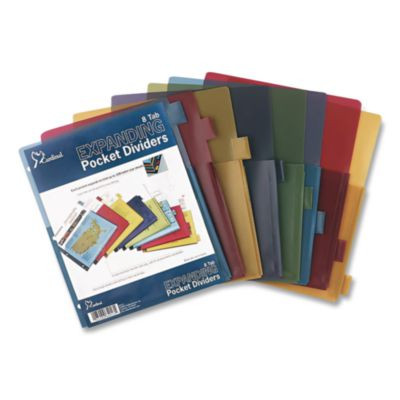 Expanding Pocket Index Dividers, 8-Tab, 11 x 8.5, Assorted, 1 Set
