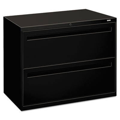 Brigade 700 Series Lateral File, 2 Legal/Letter-Size File Drawers, Black, 36" X 18" X 28"