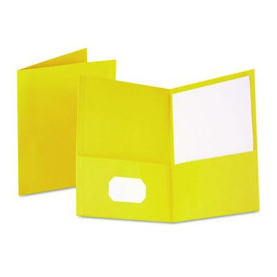 Twin-Pocket Folder, Accommodates (100) 11 x 8.5 Sheets, Yellow, 25/Box