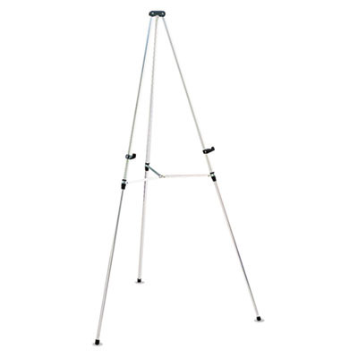 Lightweight Telescoping Tripod Easel, 38" To 66" Tall, Metal, Silver, Supports Up To 25 Lb