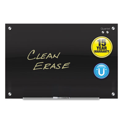 Infinity Magnetic Glass Marker Board, 72" x 48", Black Surface