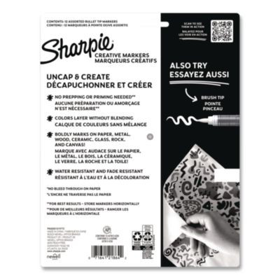 Creative Markers, Medium Bullet Tip, Assorted Colors, 12/Pack