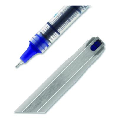 Vision Needle Rollerball Pen, Stick, Fine 0.7 Mm, Blue Ink, Gray/Clear/Blue Barrel, Dozen