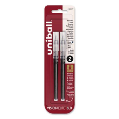 Refill For Vision Elite Roller Ball Pens, Bold Conical Tip, Assorted Ink Colors, 2/Pack
