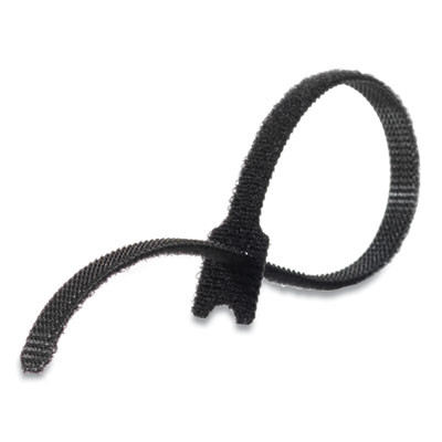 One-Wrap Pre-Cut Thin Ties, 0.25" X 8", Black, 25/Pack
