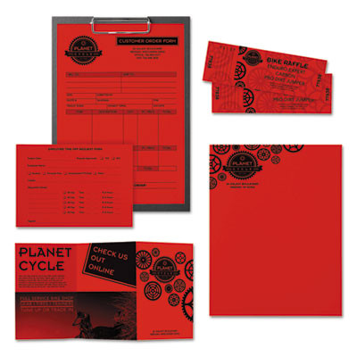 Color Paper, 24 Lb Bond Weight, 8.5 x 11, Re-Entry Red, 500 Sheets/Ream