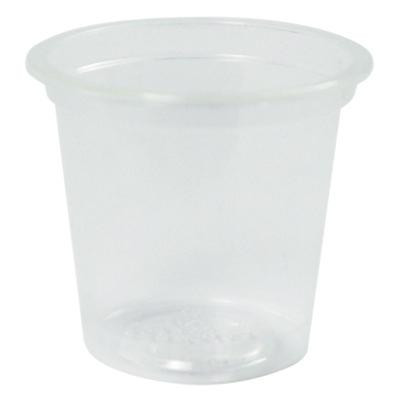 Pla Clear Cold Cups, 1 Oz, Plastic, Clear, 3,000/Carton
