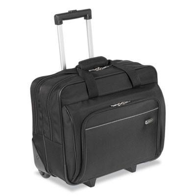 Rolling Laptop Case, 1200D Polyester, Fits Devices Up To 16", Polyester, 16.5 x 7.5 x 14, Black