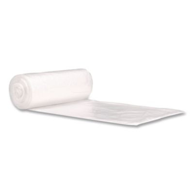 High-Density Coreless Mini-Roll Can Liners, 30 Gal, 10 Mic, 30" x 37", Natural, Perforated Roll, 500/Carton