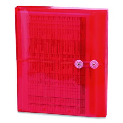 Poly String And Button Interoffice Envelopes, Open-Side (Horizontal), 9.75 x 11.63, Transparent Red, 5/Pack