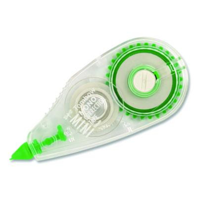 Mono Mini Correction Tape Value Pack, Non-Refillable, 0.17" x 26.25 Ft, White Tape, Clear/Green Dispenser, 10/Pack