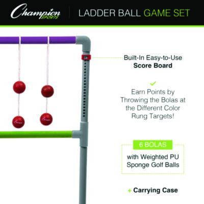 Pro Ladder Golf Game Set, (2) 22" x 37.5" Ladders/Six Bolas/Carry Bag