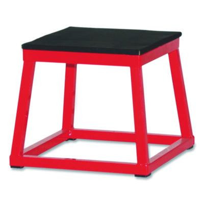 Plyo Box, 15" x 15", Plywood/Rubber/Steel, Red/Black