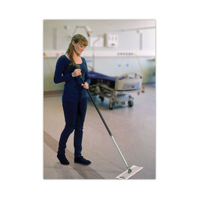 Taskisum Disposable Microfiber Mop, 17.7 X 4.9 White Microfiber Head, 25/Pack