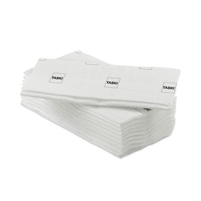 Taskisum Disposable Microfiber Mop, 17.7 X 4.9 White Microfiber Head, 25/Pack