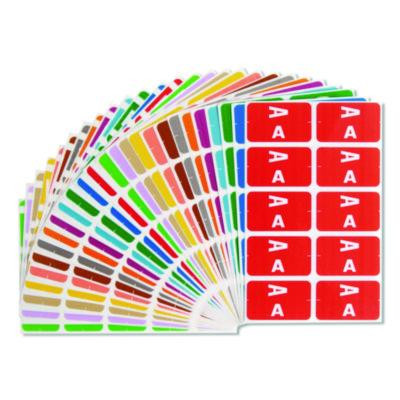 Alphaz Color-Coded Labels Starter Set, A-Z, 1 X 1.63, Assorted, 10/Sheet, 220 Sheets/Box