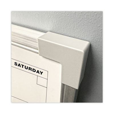 Framed Calendar Dry Erase Board, Monthly Planning/Scheduling, 24" x 18", White Surface, Satin Aluminum Frame