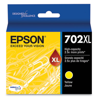 T702Xl420-S (702Xl) Durabrite Ultra High-Yield Ink, 950 Page-Yield, Yellow