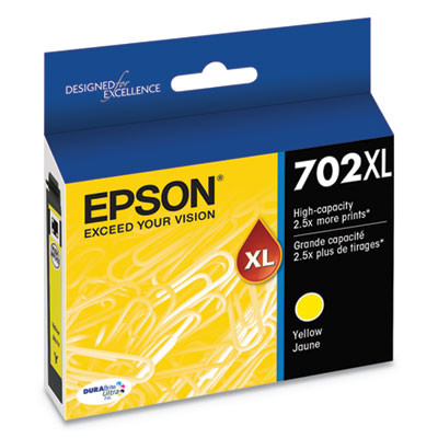 T702Xl420-S (702Xl) Durabrite Ultra High-Yield Ink, 950 Page-Yield, Yellow