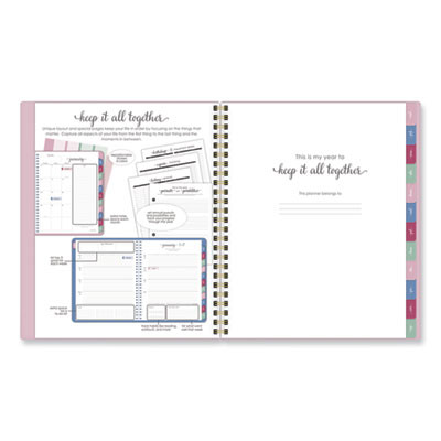Harmony Weekly/Monthly Poly Planner, 8.81 x 7.88, Pink Cover, 13-Month: Jan 2026 To Jan 2027
