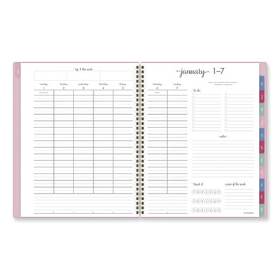 Harmony Weekly/Monthly Poly Planner, 11 x 9.38, Pink Cover, 13-Month: Jan 2026 To Jan 2027