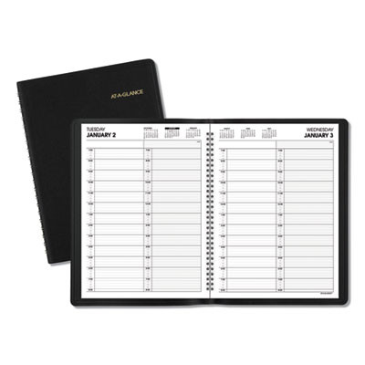 Two-Person Group Daily Appointment Book, 11 x 8, Black Cover, 12-Month (Jan To Dec): 2026