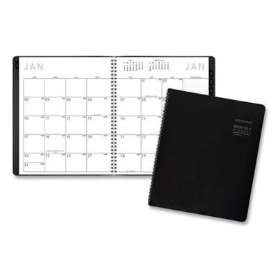 Contemporary Monthly Planner, Premium Paper, 11 x 9, Black Cover, 12-Month (Jan To Dec): 2026