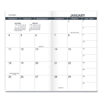 Pocket Size Monthly Planner Refill, 6 x 3.5, White Sheets, 12-Month (Jan To Dec): 2026
