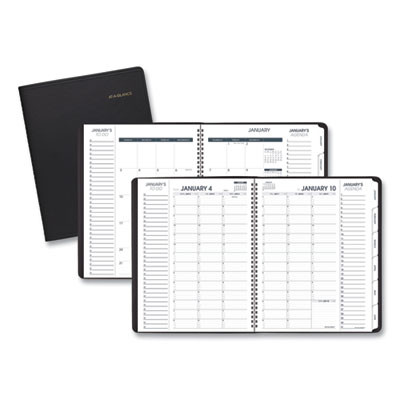 Triple View Weekly Vertical-Column Format Appointment Book, 11 x 8.25, Black Cover, 12-Month (Jan To Dec): 2026