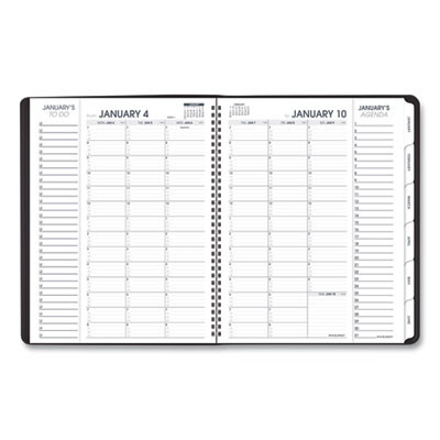 Triple View Weekly Vertical-Column Format Appointment Book, 11 x 8.25, Black Cover, 12-Month (Jan To Dec): 2026