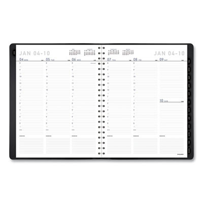 Contemporary Weekly/Monthly Planner, Vertical-Column Format, 11 x 8.25, Black Cover, 12-Month (Jan To Dec): 2026